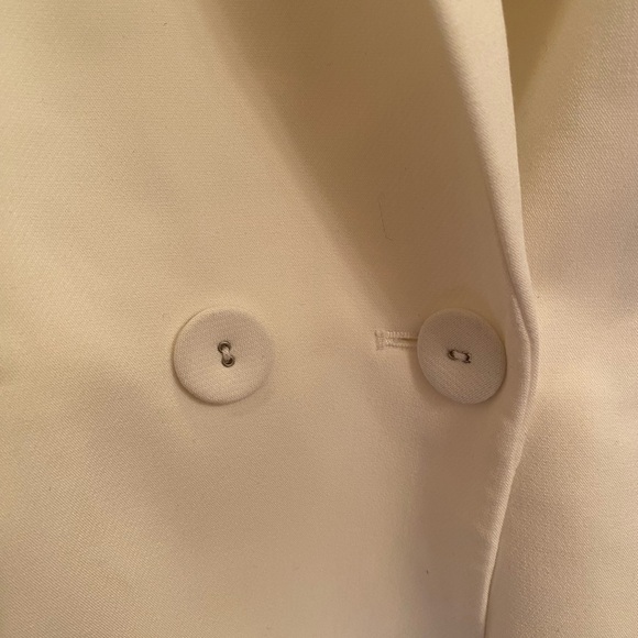 L’AGENCE Marine White Nautical Cropped Blazer Jacket with Striped Sleeves US2 - Picture 8 of 14